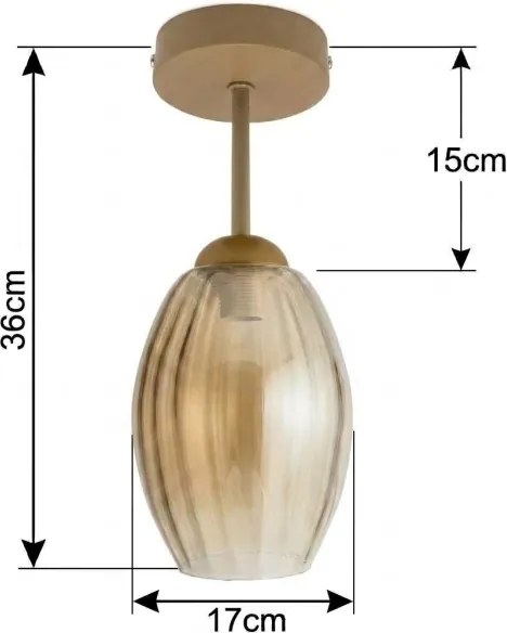 BRILAGI - Plafonieră LED aplicată R GLASS 1xE27/60W/230V Ø 17 cm bej/bej fumuriu