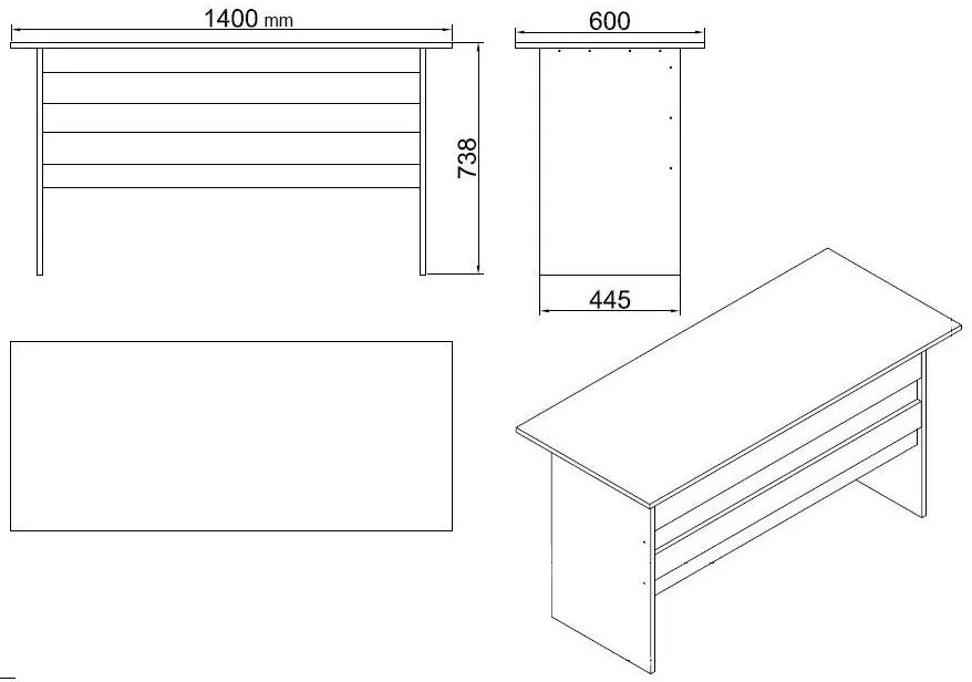Set mobilier birou Volgenzo 12 (alb). 1107157