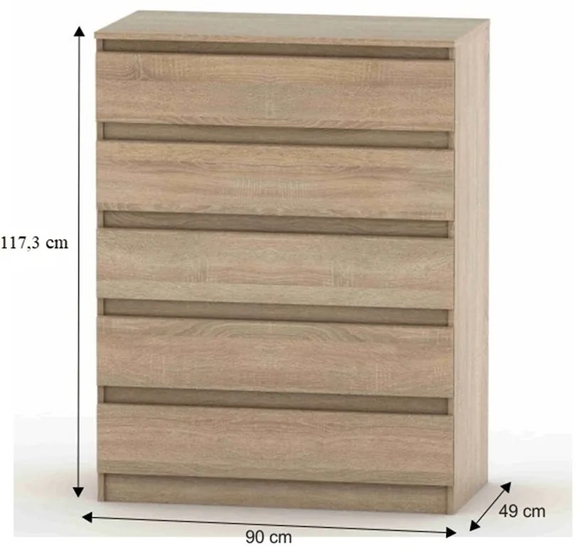 Comodă HANY NEW 005, stejar sonoma