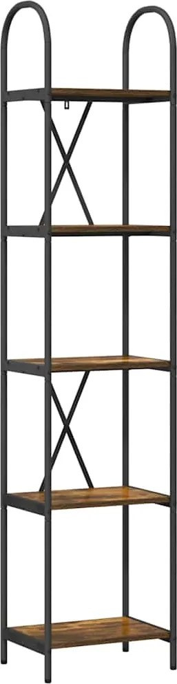 vidaXL Raft pentru cărți Stejar fumuriu 40 x 30 x 183 cm Lemn compozit