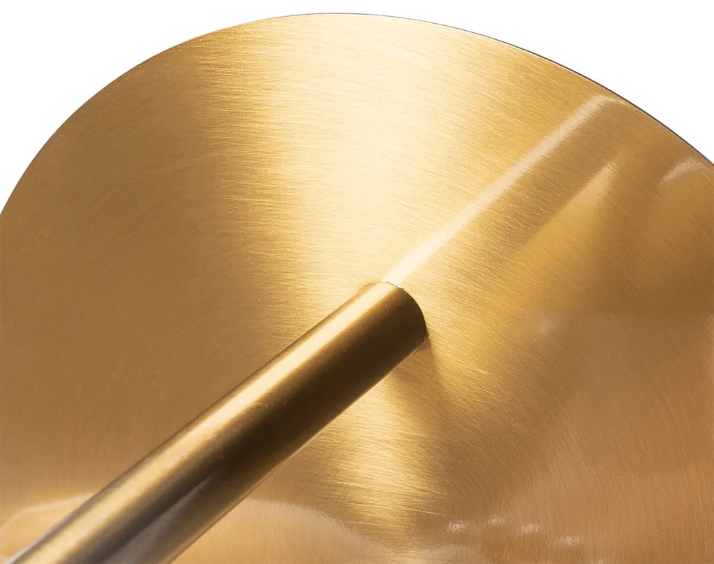 Lampă de perete Art Deco aurie cu sticlă opală - Flore