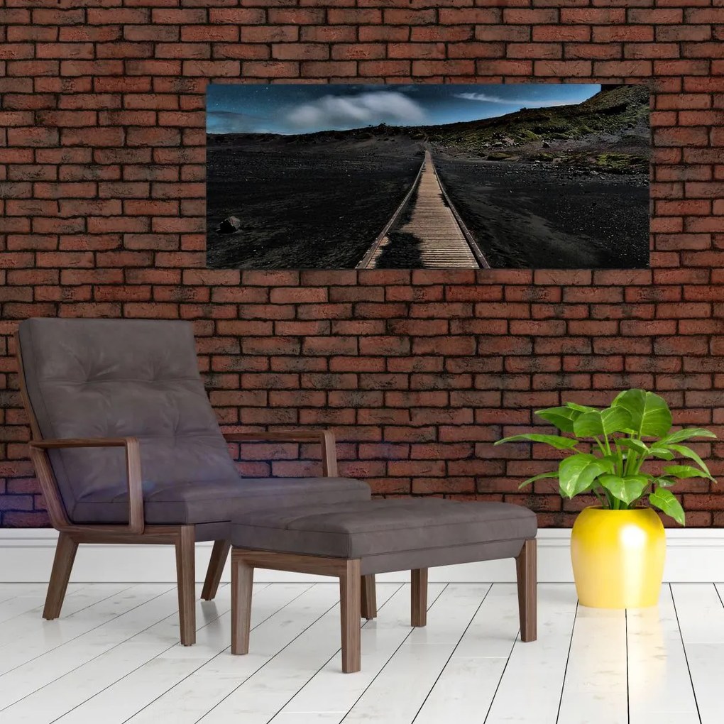 Tablou drumul de lemn în amurg (120x50 cm)