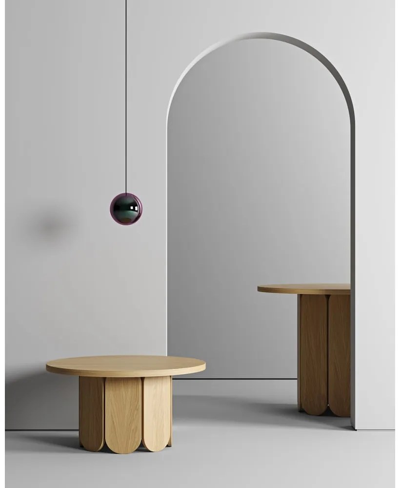 Măsuță de cafea în culoare naturală rotundă cu blat cu aspect de lemn de stejar 78x78 cm Soft – Woodman