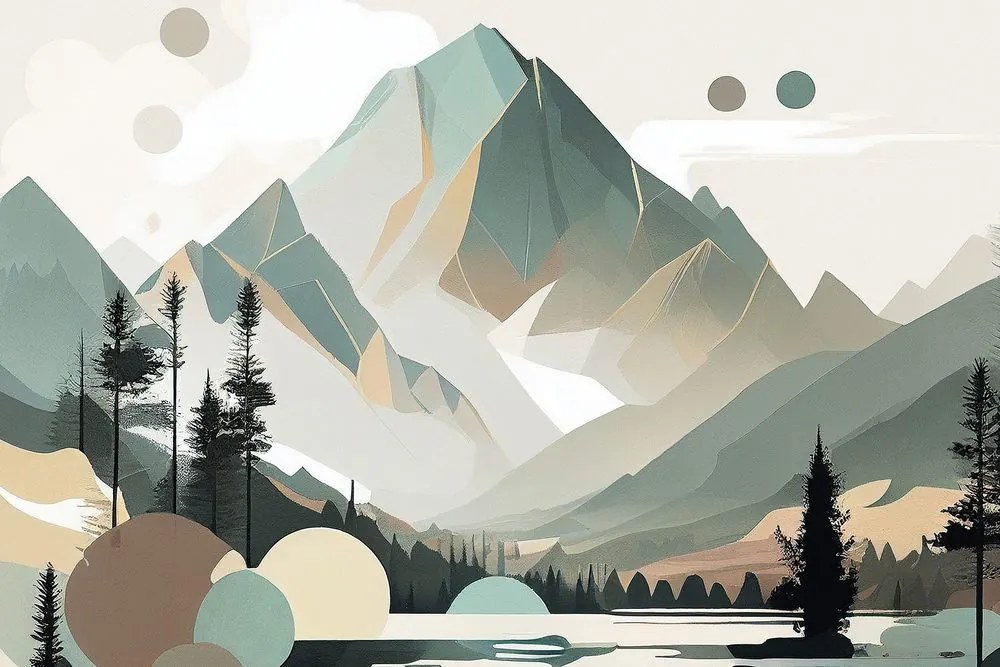 Tablou Munții Tatra în design scandinav