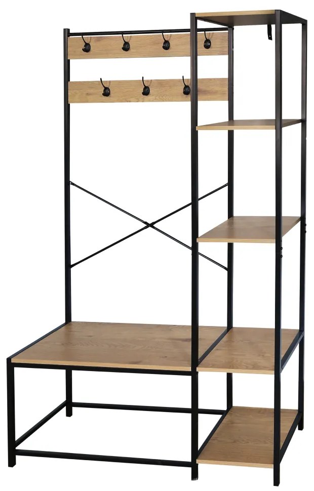 Cuier cu rafturi BERDY, stejar