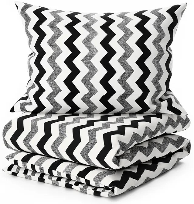Lenjerie de pat din bumbac Renforce DUNGI alb-negru Dimensiune lenjerie de pat: 70 x 90 cm | 140 x 200 cm