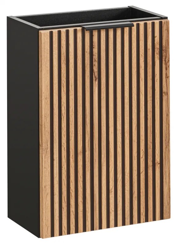 MASCA LAVOAR SUSPENDATA Xiy, 40 60 80 100 CM, MDF + PAL, STEJAR CU INSERTII NEGRE