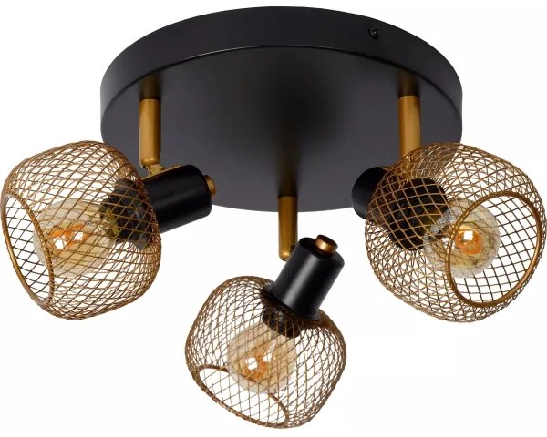 Spot Lucide 77978/13/02 MAREN 3xE14/13W/230V negru/alamă