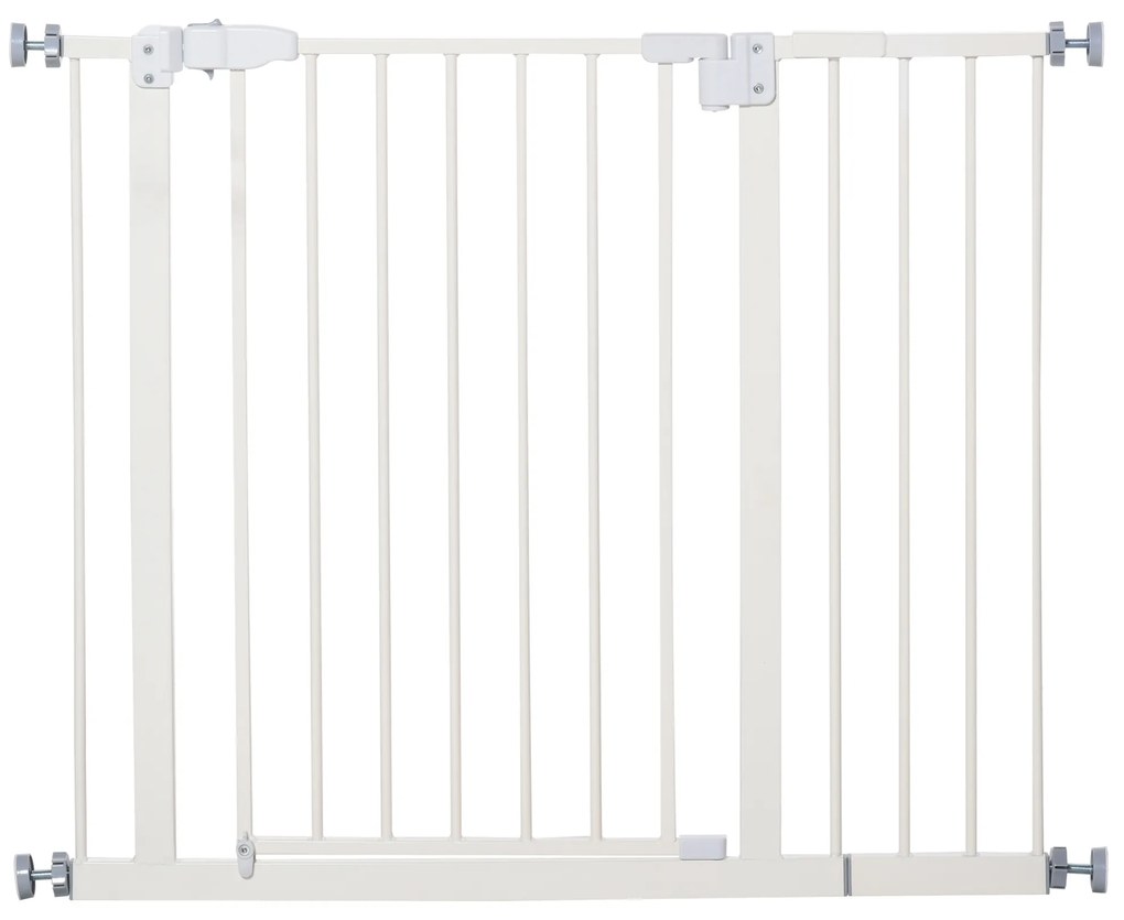 PawHut Poartă Extensibilă pentru Câini cu Montare prin Presiune, Barieră Închidere Automată și Extensie, 86x76.2 cm, Alb | Aosom Romania