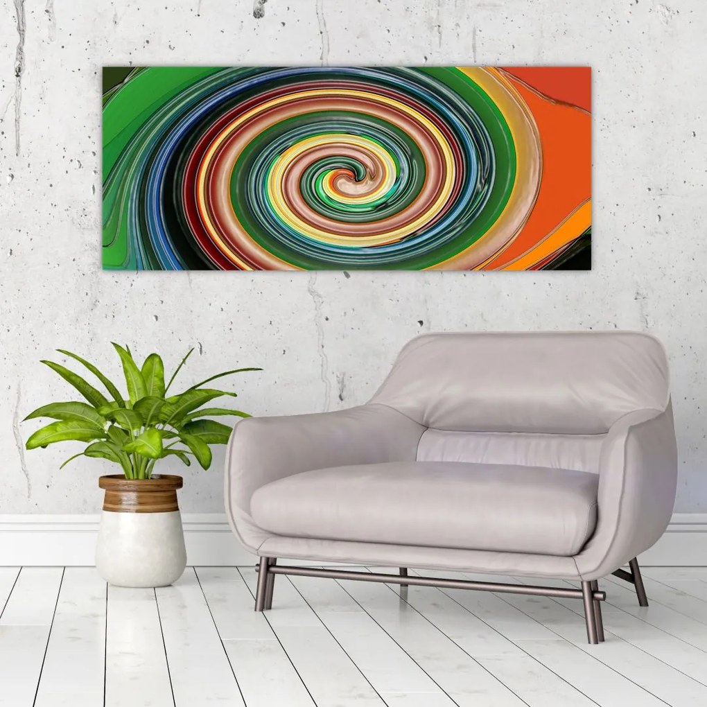 Tablou abstract - spirala colorata (120x50 cm)