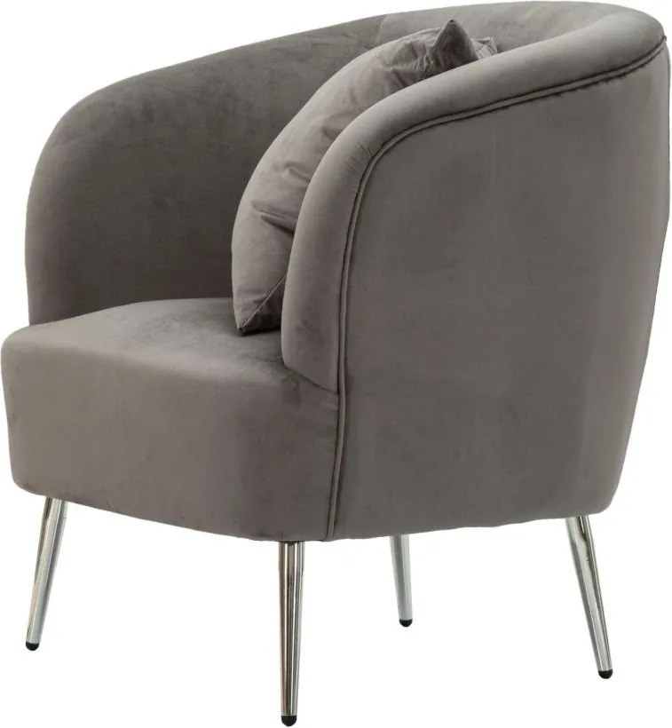 Fotoliu gri cu tapițerie din catifea Silvery – Mauro Ferretti