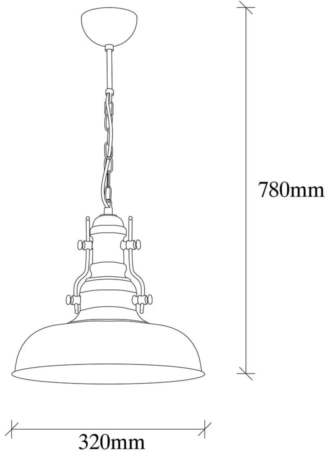 Lustră neagră cu abajur din metal ø 32 cm Detroit – Opviq lights