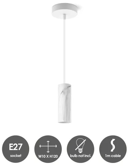 Lustră pe cablu SAGA 1xE27/40W/230V marmură