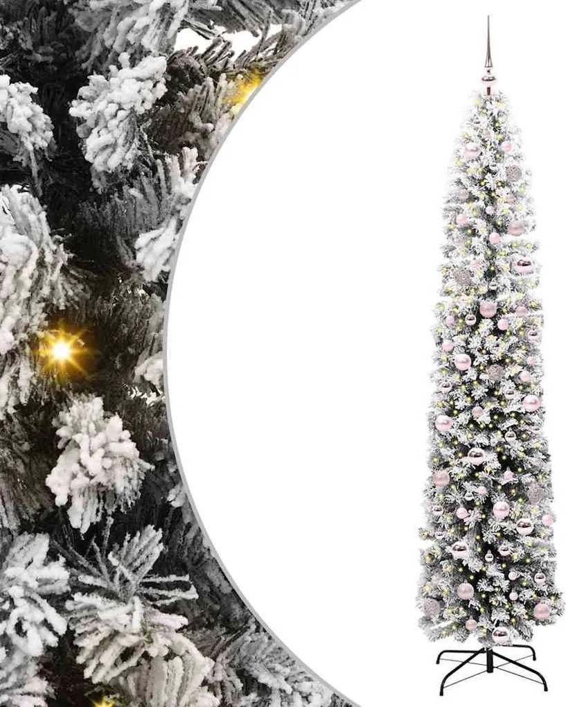 vidaXL Brad de Crăciun artificial Verde 210 cm PVC și oțel și plastic