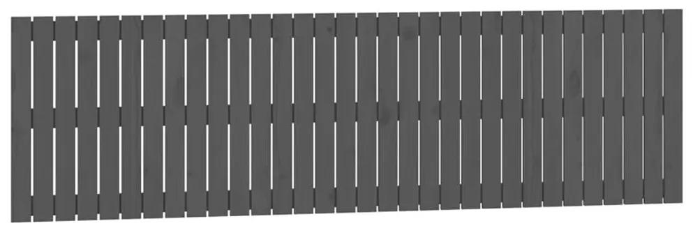 824830 vidaXL Tăblie de pat pentru perete, gri, 204x3x60 cm, lemn masiv pin
