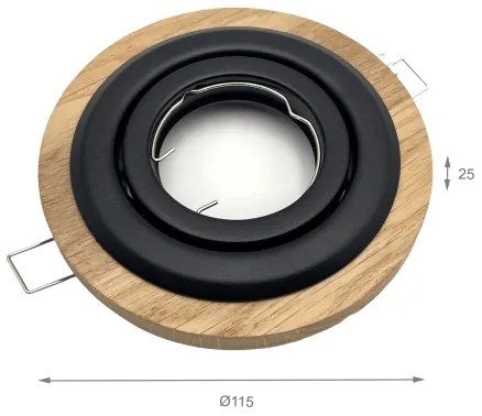 Plafonieră pentru tavan fals TOBBY 1x GU10/20W/230V Ø 11,5 cm stejar/negru