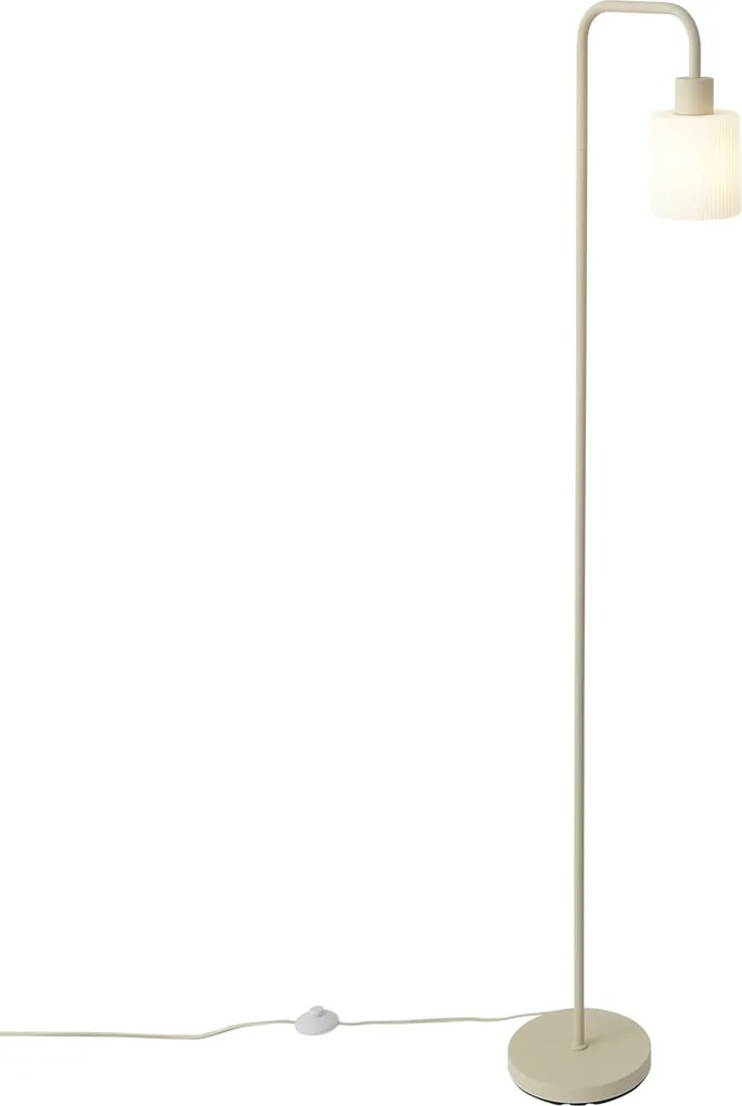 Lampă de podea scandinavă bej cu sticlă albă - Wisp