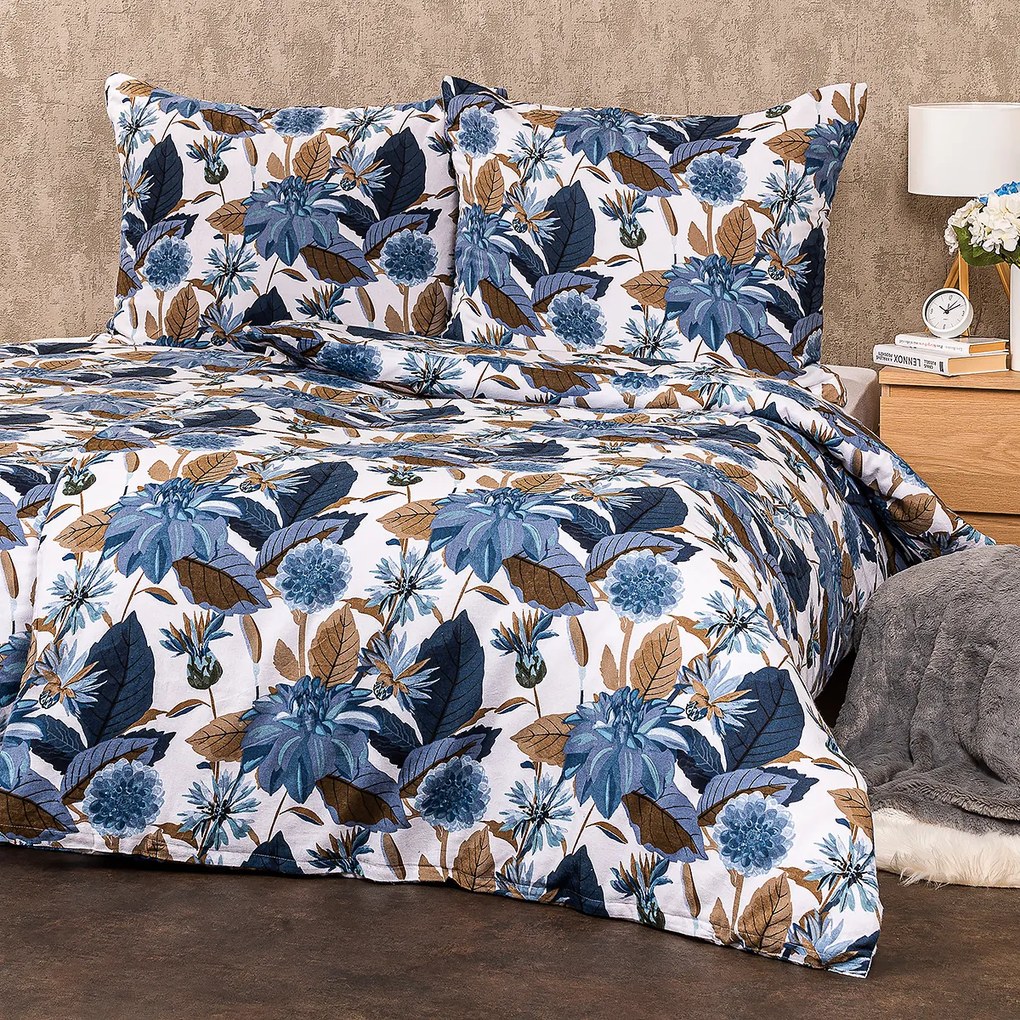 Lenjerie de pat 4Home Blooming flanelă, 220 x 200 cm, 2 buc. 70 x 90 cm, 220 x 200 cm, 2 buc. 70 x 90 cm