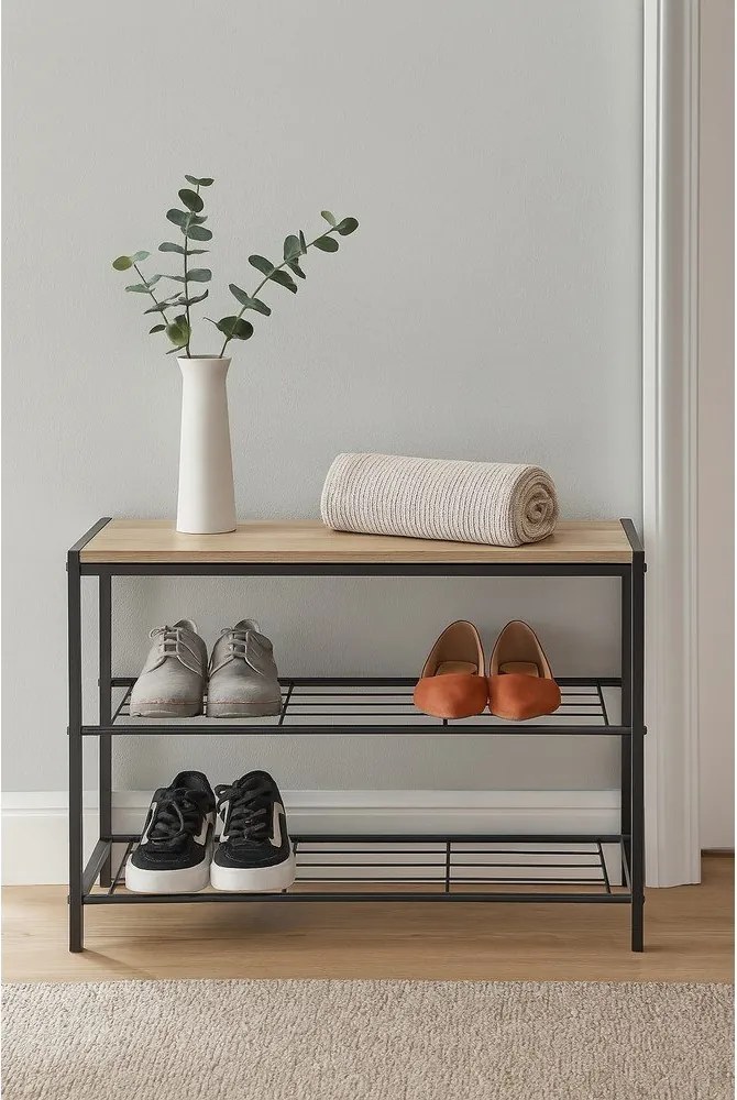 Pantofar negru din oțel 63x44x30 cm Asten – Bonami Essentials