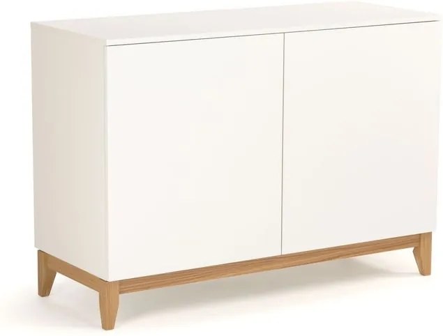 Comoda din MDF alb cu 2 usi Blanco Woodman