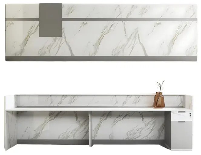 Masa birou receptie ,design modern și elegant ,calitate premium, dimensiuni 2400*600*1050