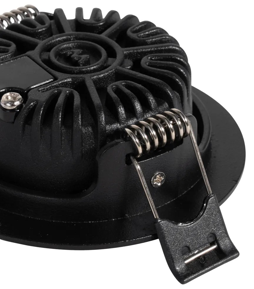 Set de 6 spoturi încastrate negre, înclinabile, 8,2 cm, inclusiv LED Dim to Warm IP54 Ultra Slim - Pupil