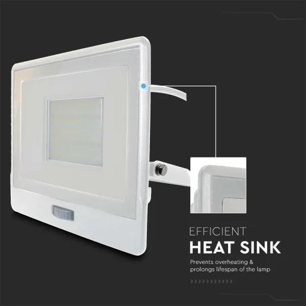 Proiector LED cu senzor LED/50W/230V 4000K IP65 alb