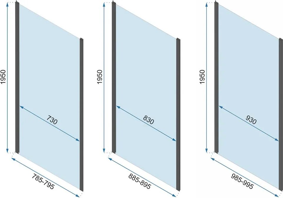 Cabina dus REA Rapid Slide 13x90 cm crom