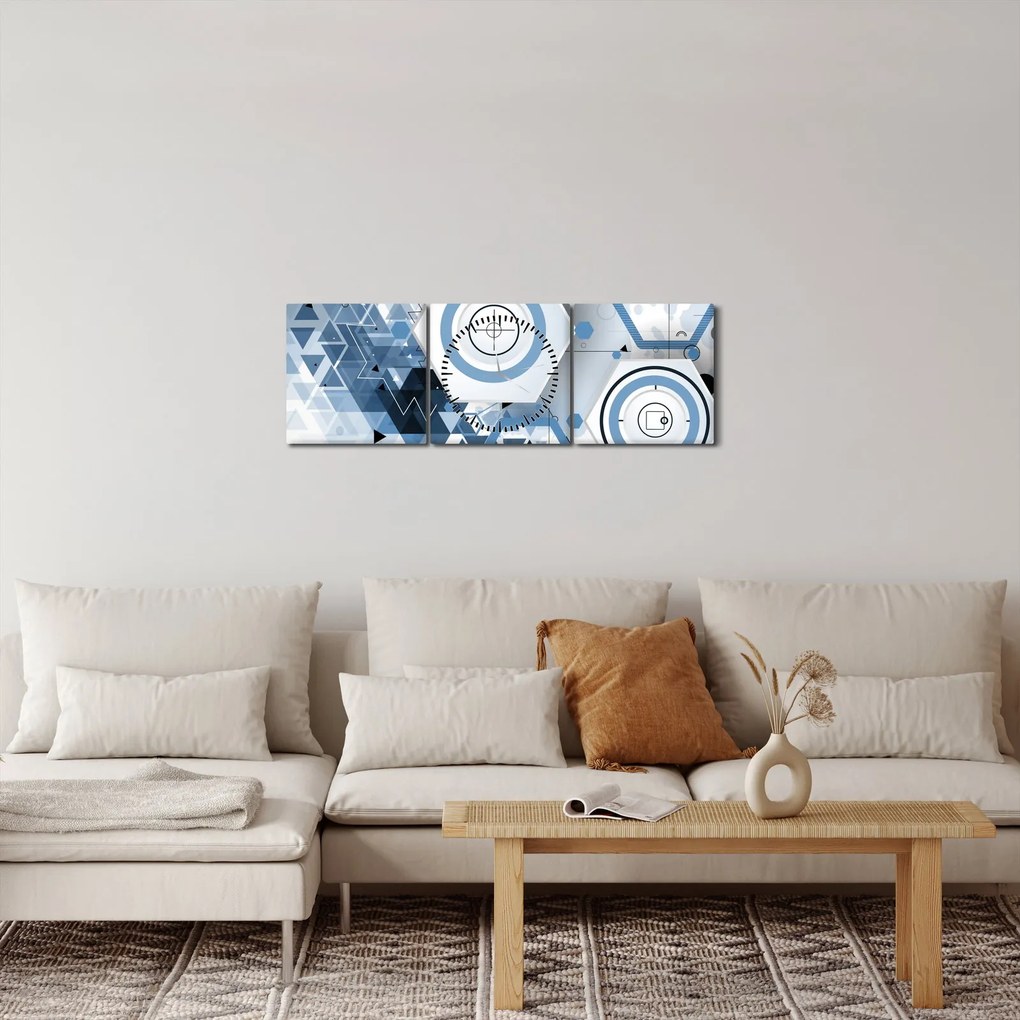 Tablou - Abstract geometric (cu ceas) (90x30 cm)