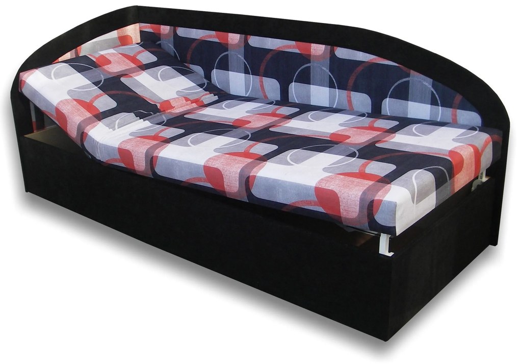 Zondo Pat de o persoană (canapea) 90 cm Krista (negru 39 + Mimi 21) (S). 793101