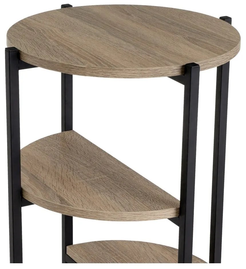 Etajeră neagră/în culoare naturală cu aspect de lemn de stejar 40x80 cm – Casa Selección