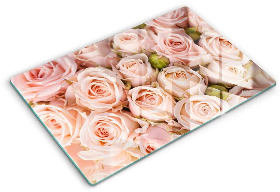 Placă sticla protectie aragaz Buchet de trandafiri delicati