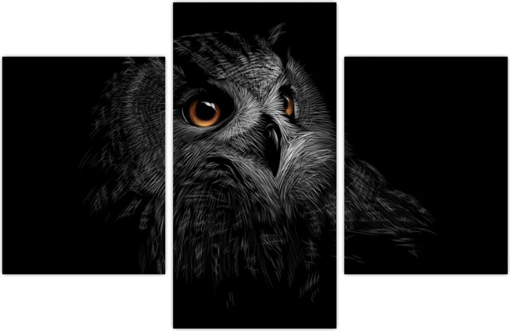 Tablou - Bufniță, ilustrație (90x60 cm)