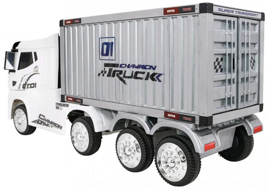 Camion Electric cu acumulator pentru copii NOVOKIDS™ Super Truck , Roti din Cauciuc EVA, Max 35 kg , Usi cu deschidere , Baterie12V, 2 Viteze,