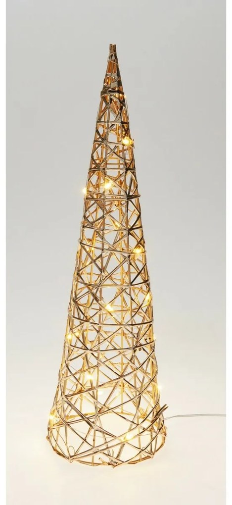 Conul luminos de Crăciun Champagne, 40 x 12 cm, 20micro LED, cu baterii, 40 cm
