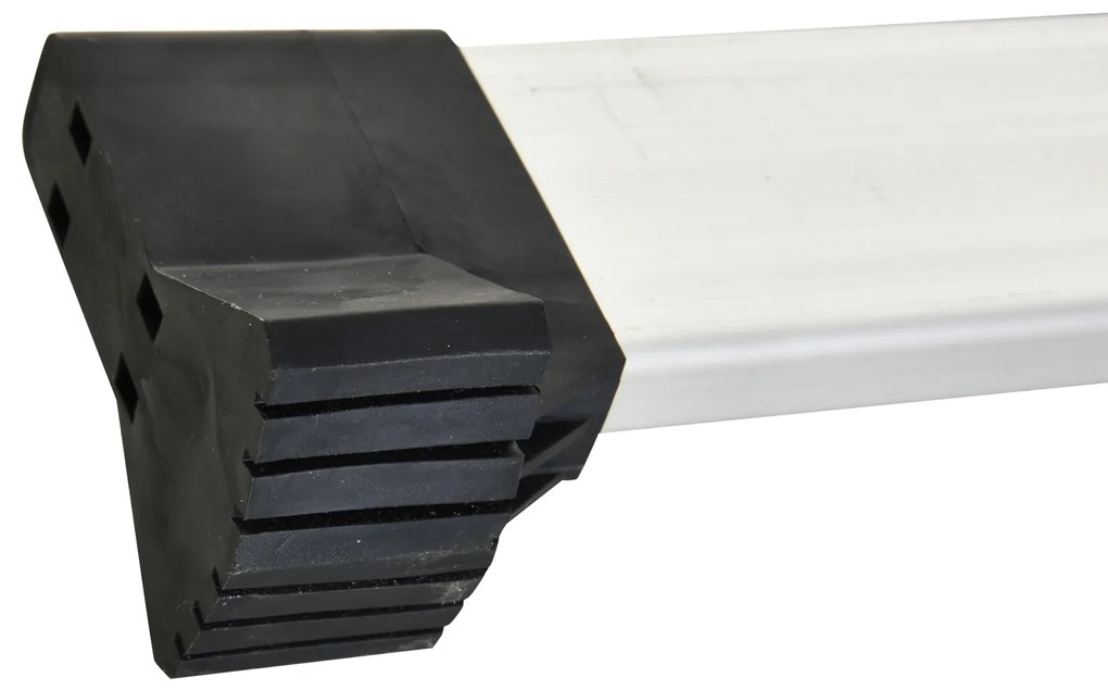 HOMCOM Scară multifuncțională din aluminiu 2,5 m, pliabilă și portabilă, picior antiderapant, greutate maximă 150 kg, argintiu | Aosom Romania