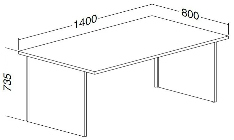 Masa ProOffice A 140 x 80 cm, cires