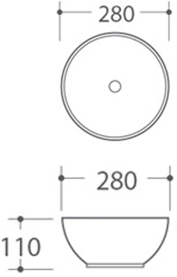 Chiuvetă albă rotundă din ceramică ø 28 cm Aster – Sapho
