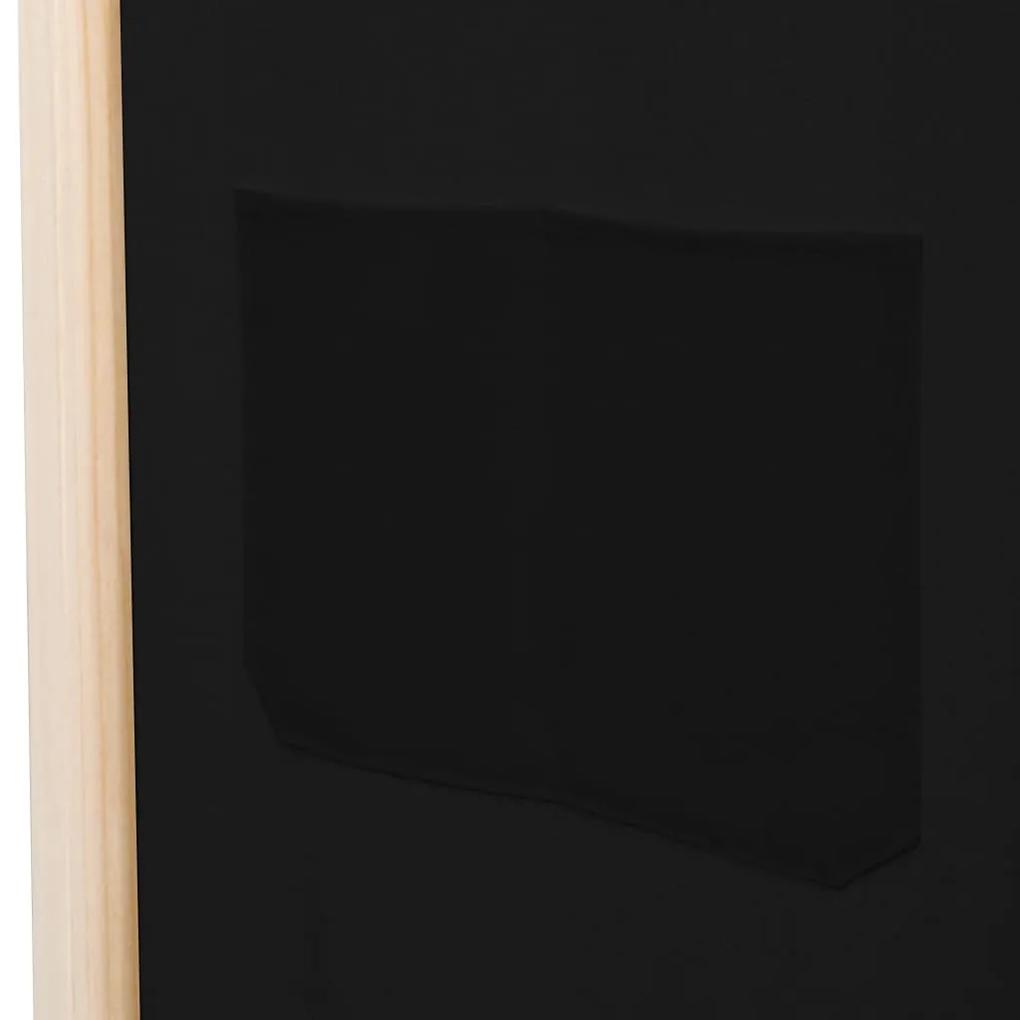 Paravan de camera cu 3 panouri, 120x170x4 cm, textil Negru, 4