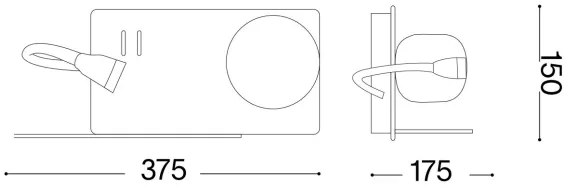 Spot LED de perete Ideal Lux BOOK 1xG9/28W + LED/3W/230V negru