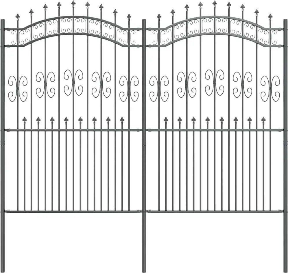 vidaXL Gard de Grădină Gri 240 x 228 cm Oțel vopsit în pulbere