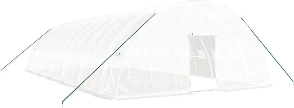 vidaXL Seră cu cadru din oțel, alb, 72 m², 12x6x2,85 m