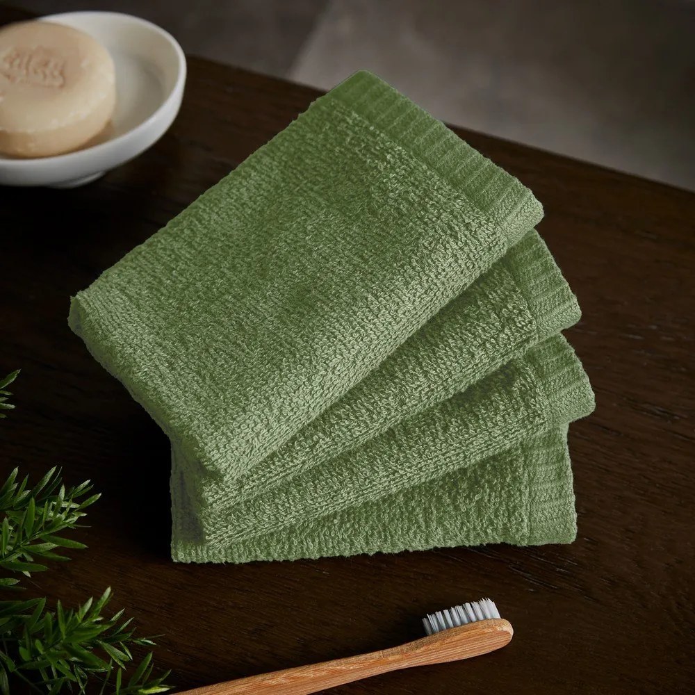 Prosoape verzi 4 buc. din bumbac cu uscare rapidă/din frotir 30x30 cm Quick Dry – Catherine Lansfield