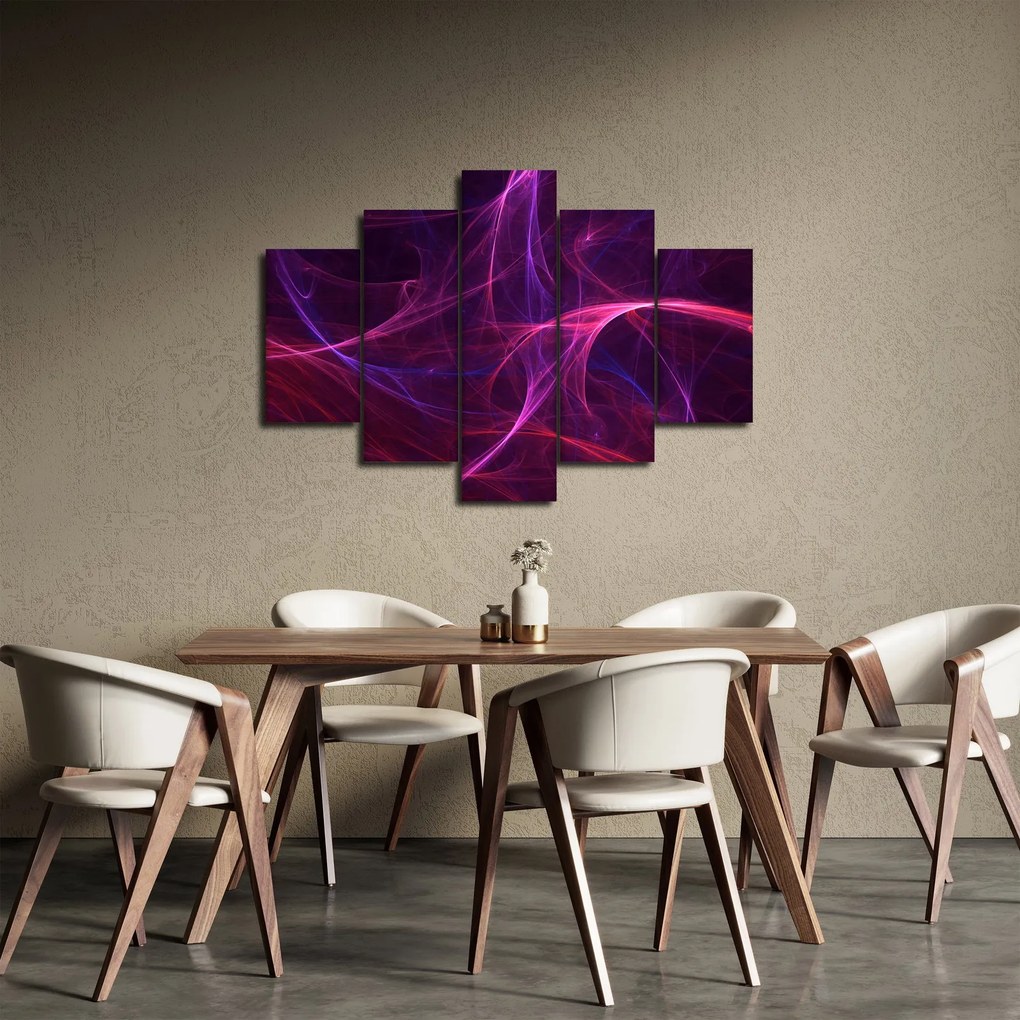 Tabloul abstract cu linii curbe (150x105 cm)
