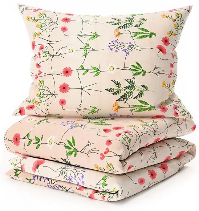 Lenjerie de pat din bumbac HERBAR BLEND bej Dimensiune lenjerie de pat: 70 x 90 cm | 140 x 220 cm