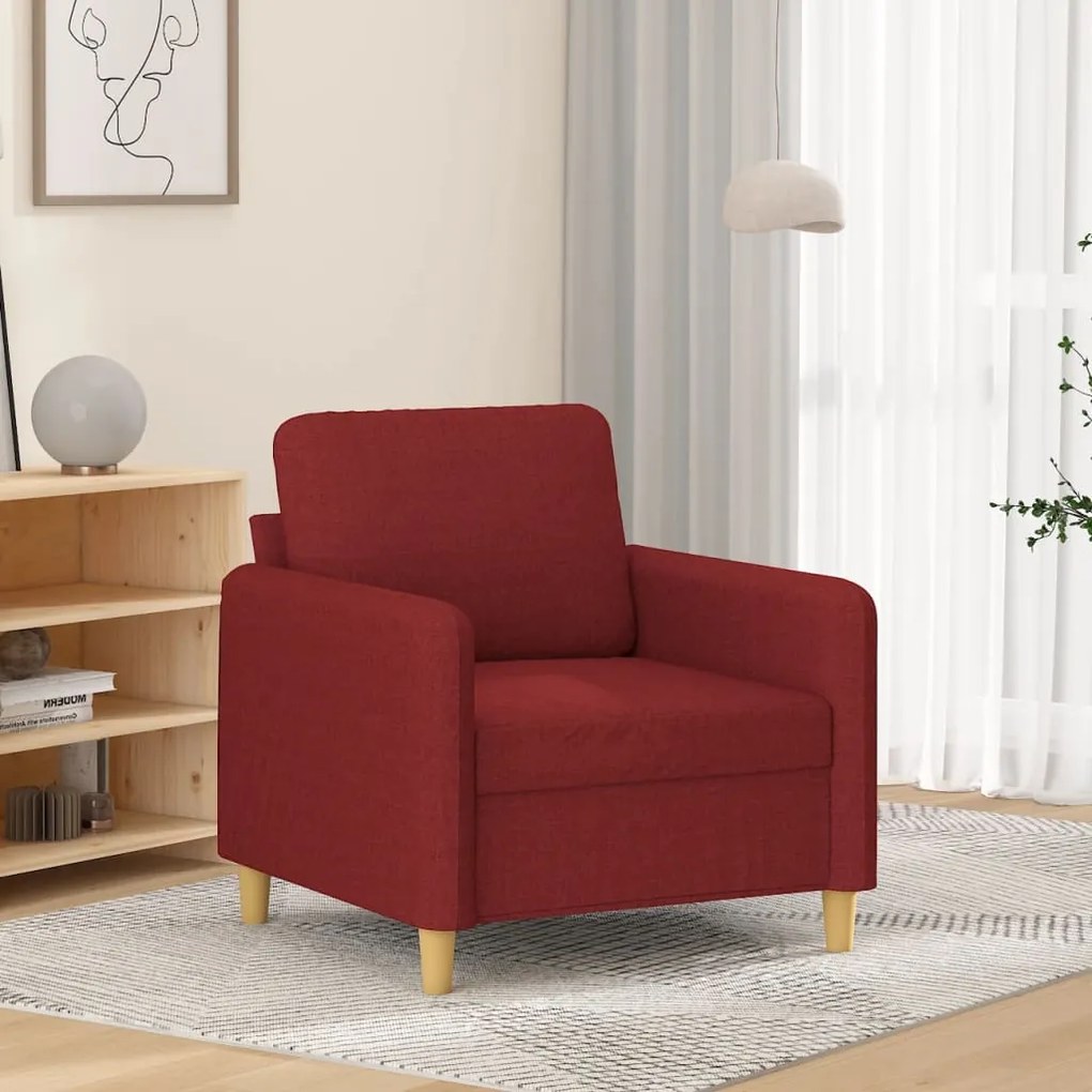349079 vidaXL Fotoliu canapea, roșu vin, 60 cm, material textil