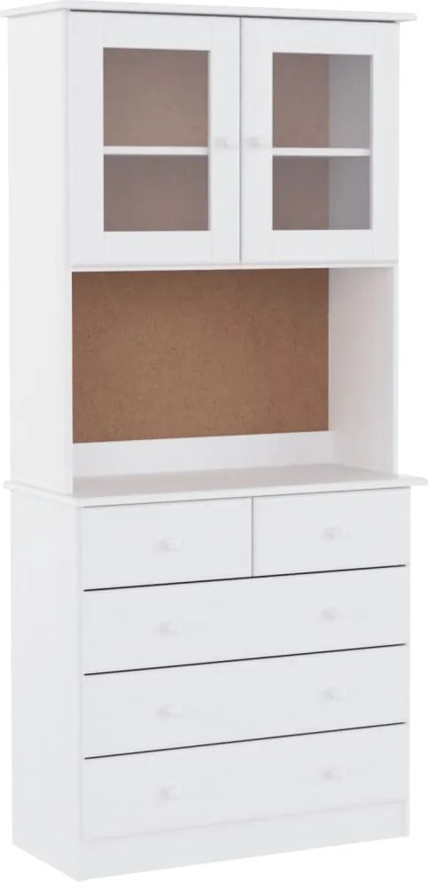 vidaXL Dulap înalt ALTA, alb, 77x35x165 cm, lemn masiv de pin