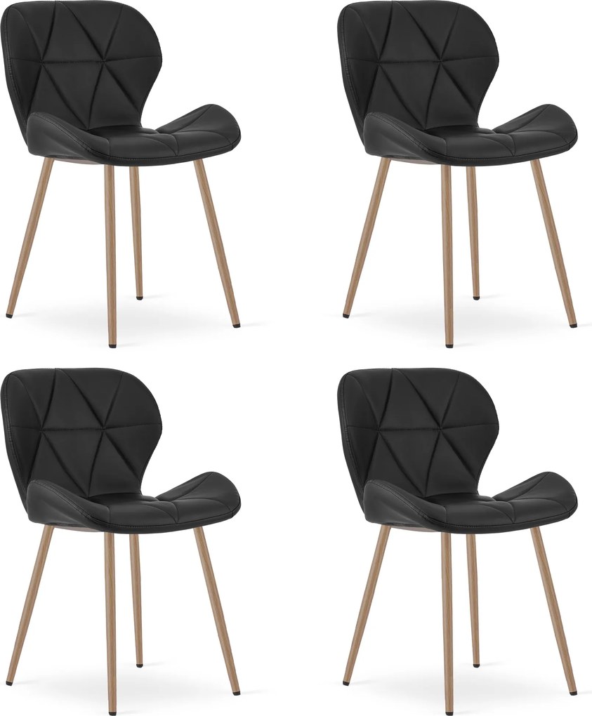 Scaun de masa MANGO din piele ecologica, neagra