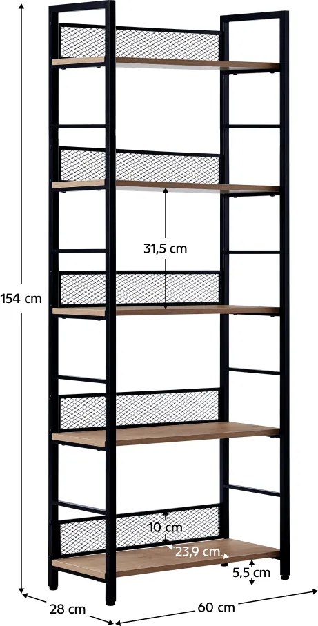 Raft, negru/stejar, KELER TIP 2