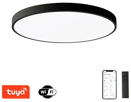 Brilagi - Lampă LED dimabilă POOL SMART 128W/230V, diametru 100 cm, Wi-Fi Tuya, negru + telecomandă